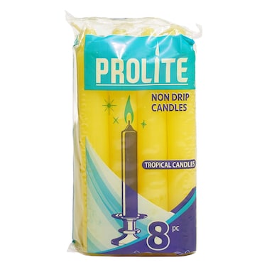 Prolite Tropical Candle Yellow 8Pcs