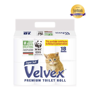 Velvex White Toilet Tissue 18 Pack