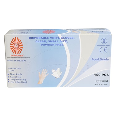 Disposable Vinyl Gloves Clear Small