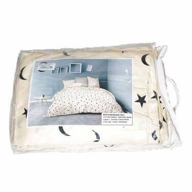 Duvet Cover Printed Fitted Bedsheet 6pc