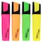 BIC Marking Highlighter Flat Pens (1.7 mm to 4.8 mm) with Super-Fluorescent Water-Based Ink - Assorted Colours, Pack of 4