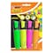 BIC Marking Highlighter Flat Pens (1.7 mm to 4.8 mm) with Super-Fluorescent Water-Based Ink - Assorted Colours, Pack of 4