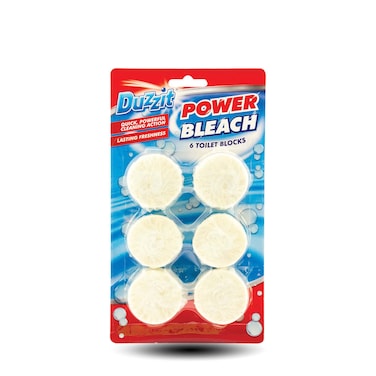 Duzzit Power Bleach White Toilet Blocks 6 Pack