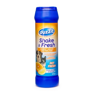 Duzzit Shake &amp; Fresh Carpet Odour Neutraliser Pet Spray 500G