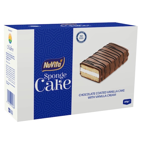 NuVita Sponge Chocolate Cake With Vanilla Cream 200g