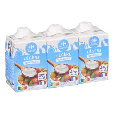 Carrefour 4% Fat UHT Semi-Heavy Cream 200ml x 3pcs