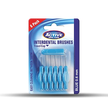 Active Interdental Brushes Blue 6 Pack (0.6Mm)