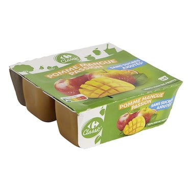 Carrefour Apple Mango And Passion Fruit Compote 100g x 4pcs