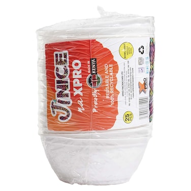 Jinice Medium Bowl D120mm White 25Pcs