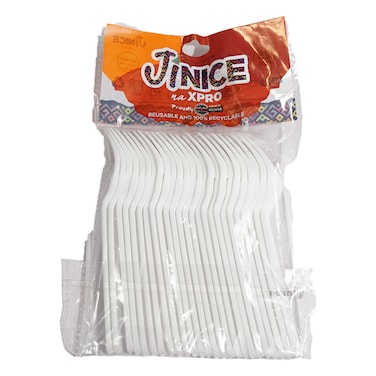 Jinice Plastic Fork White 25Pcs