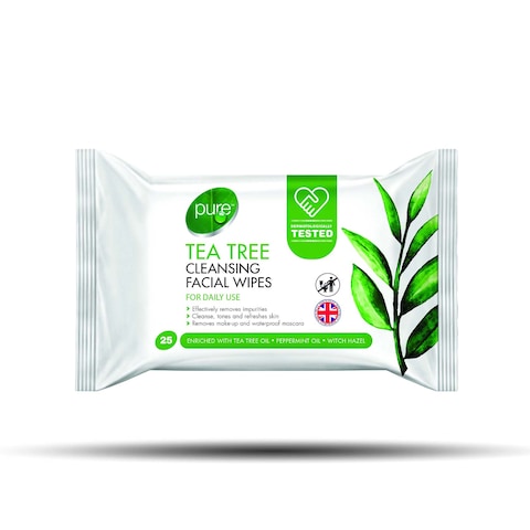 Pure Tea Tree Cleansing Wipes 25&#39;S