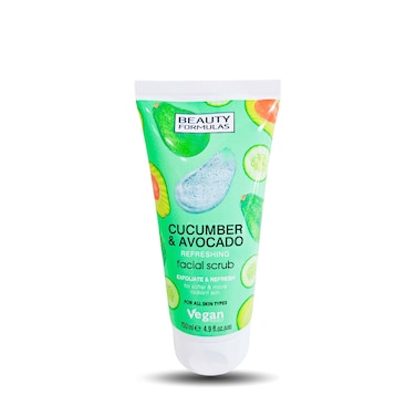 Beauty Formulas Cucumber &amp; Avocado Facial Scrub Tube 150Ml