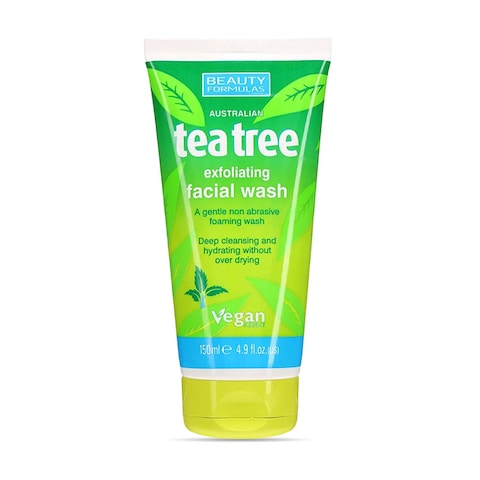 Beauty Formulas Tea Tree Exfoliating Facial Wash 150Ml