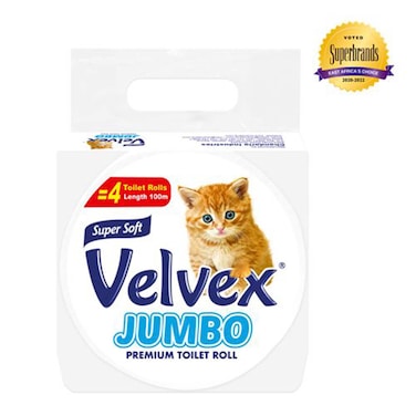 Velvex Jumbo Tissue Wrapped 100m