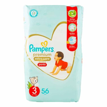Pampers Premium Extra Care Diaper Pants Size 3, 6-11kg  56 Count