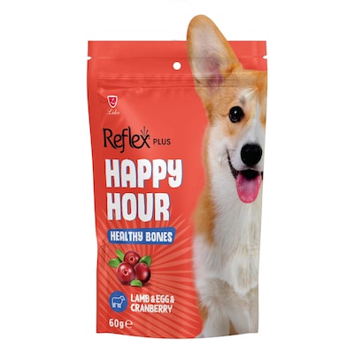 Reflex Happy Hour Dog Treat Healthy Bones – Lamb, Egg & Cranberry 60Gr