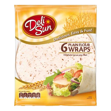 Delisun 25 cm Soft Wheat Wraps | 6 Tortilla Wraps 360g
