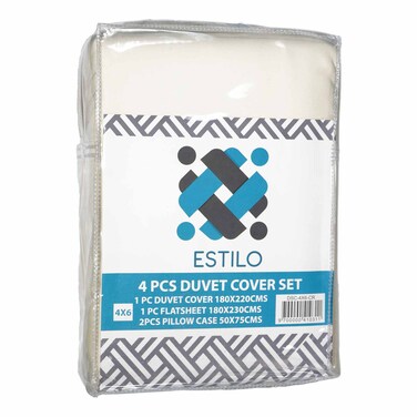 Estilo Duvet Cover Plain Cream 4X6 Dbl