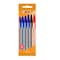 BIC Cristal  Ballpoint Pens Medium Point (1.0 mm) - Assorted, Pouch (5) (4Blue:1 Black:1 Red)