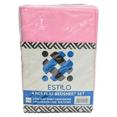 Estilo Bedsheet Plain Pink 6X6