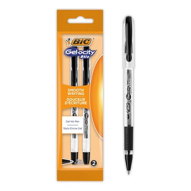 Bic Gelocity Stic Pouch 2Pieces Black Pens Eu