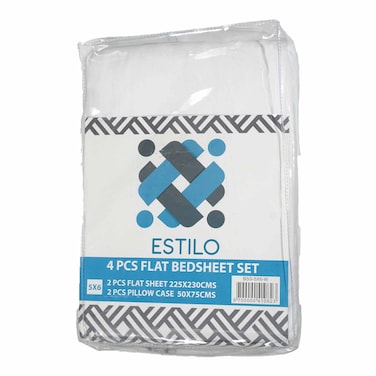Estilo Bed Sheet Satin 5X6 White