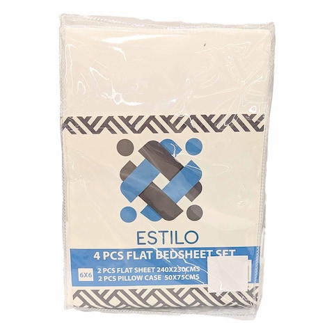 Estilo Bed Sheet Satin 6X6 White