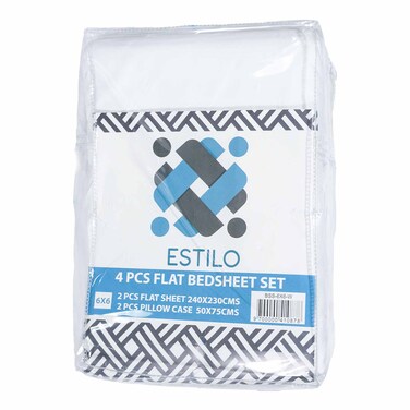Estilo Bed Sheet Satin 6X6 White