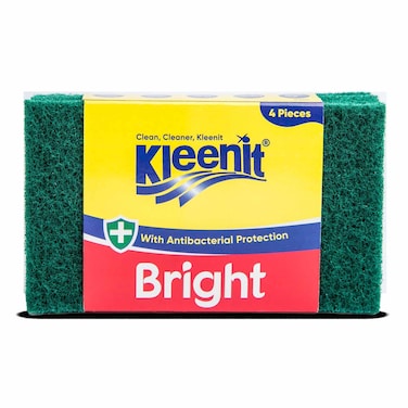 KLEENIT BRIGHT SCOURING PAD X4