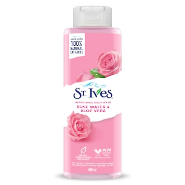 St Ives Body Wash Rose Water &amp; Aloe Vera 450Ml