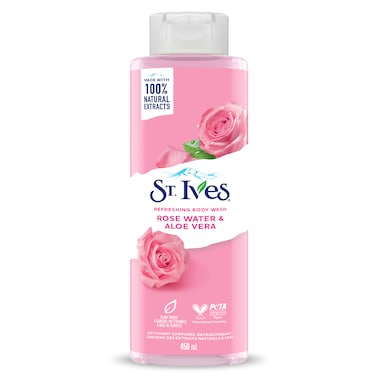 St Ives Body Wash Rose Water &amp; Aloe Vera 450Ml