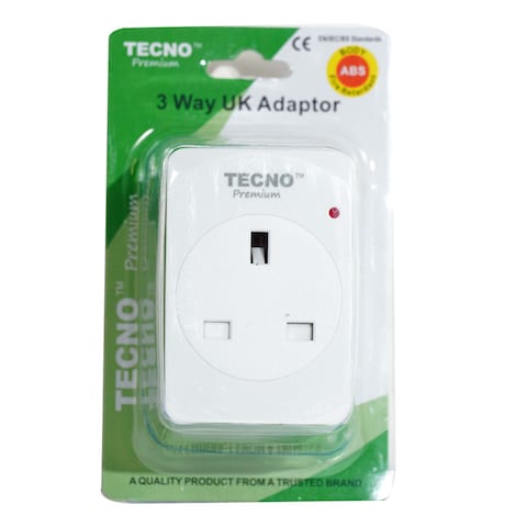 Tecno 3-Way UK Adaptor 13A


