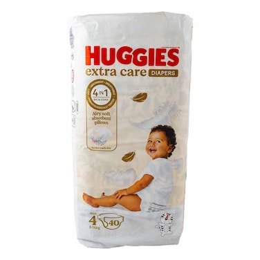 Huggies Extra Care Diapers Size 4, 8-14Kg 40 Count