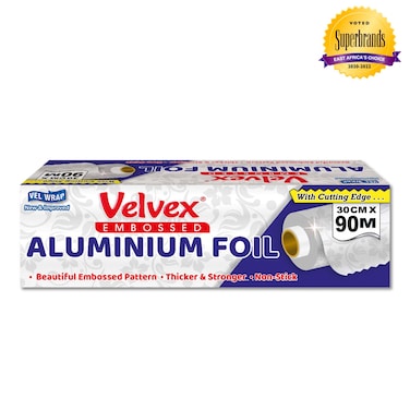 Velvex Aluminium Foil Emb 30Cmx90M