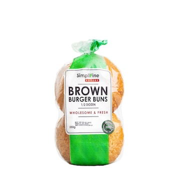 Simplifine Bakery Brown Burger Buns 350g