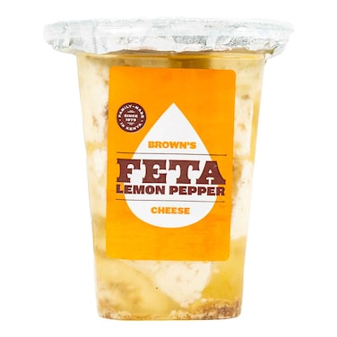 Browns Lemon Pepper Feta Cheese 200g