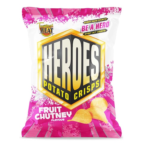 Tropical Heat Snacks Heroes Potato Chips Fruit Chutney 110G