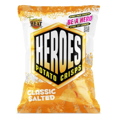 Tropical Heat Snacks Heroes Potato Chips Salted 110G