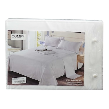Comfy 4Pieces Bedding Set White 220*240Cm