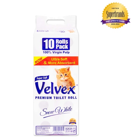 Velvex Toilet Rolls White X10