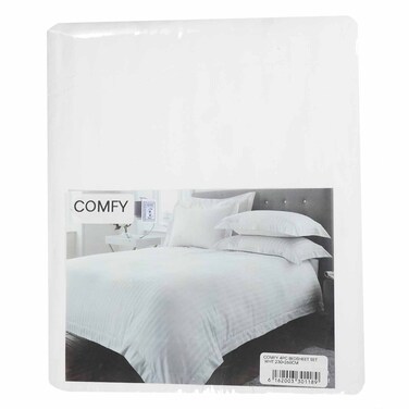 Comfy 4Pc Bedsheet Set White 230x260C