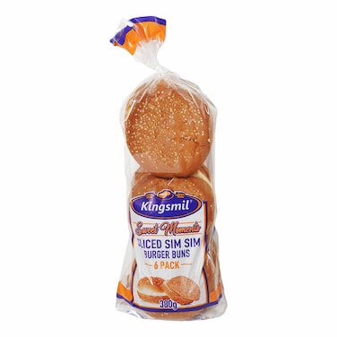 Sweet Moments Sliced Sim Sim Burger Bun 6Pack W380g