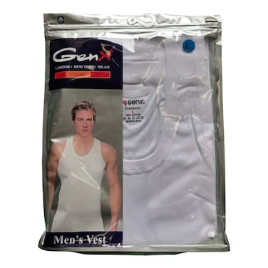 Genx Premium Men&rsquo;s Vest White Large 1 Piece