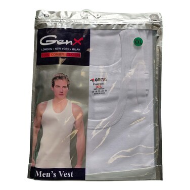 Genx Premium Men&rsquo;s Vest White Extra Extra Large 1 Piece