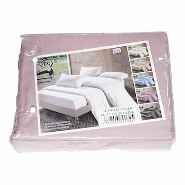 T.C Duvet Cover 4Pc Set King Lilac