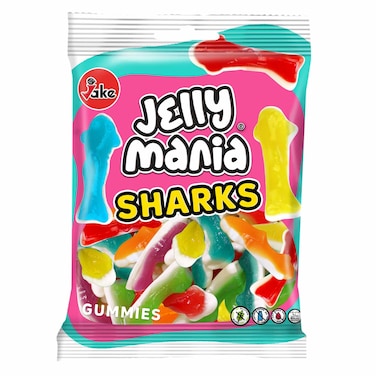Jake Jelly Mania Sharks Gummies Candy 100g