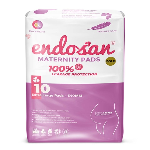 Endosan Maternity Pads Gold 340Mm Extra Large 10S