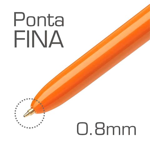 BIC 4 Colours Original Fine Retractable Ball Pens Fine Point (0.8 mm) - Blister of 1
