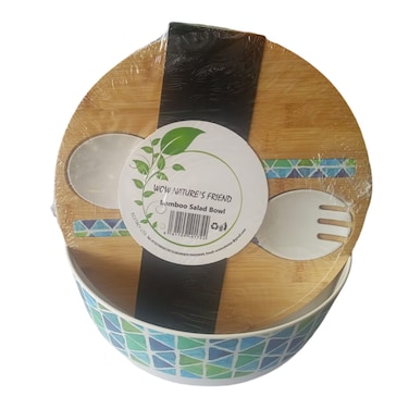 Lets Party Bamboo Triad Salad Bowl