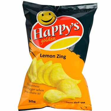 Happys Golden Lemon Zing Potato Chips 30G